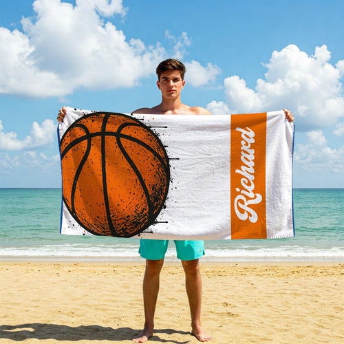 Custom Graffiti Sports Towel: Retro Personalized Beach Towel