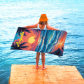 Personalized Beach Towel: Sunset Ocean Waves, Tropical Vacation Gift