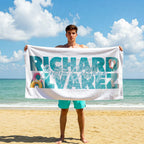 Custom Name Beach Towel: Tropical Vacation, Bachelorette Party Gift