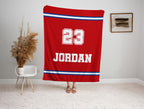 Personalized Varsity Blanket: Custom Name & Number, Minky or Sherpa