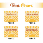 Personalized Beach Towel: Retro Sun & Waves, Custom Name