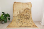 Fantasy World Map Blanket – Vintage Adventure Style Wall Art, Minky or Sherpa Cozy Blanket