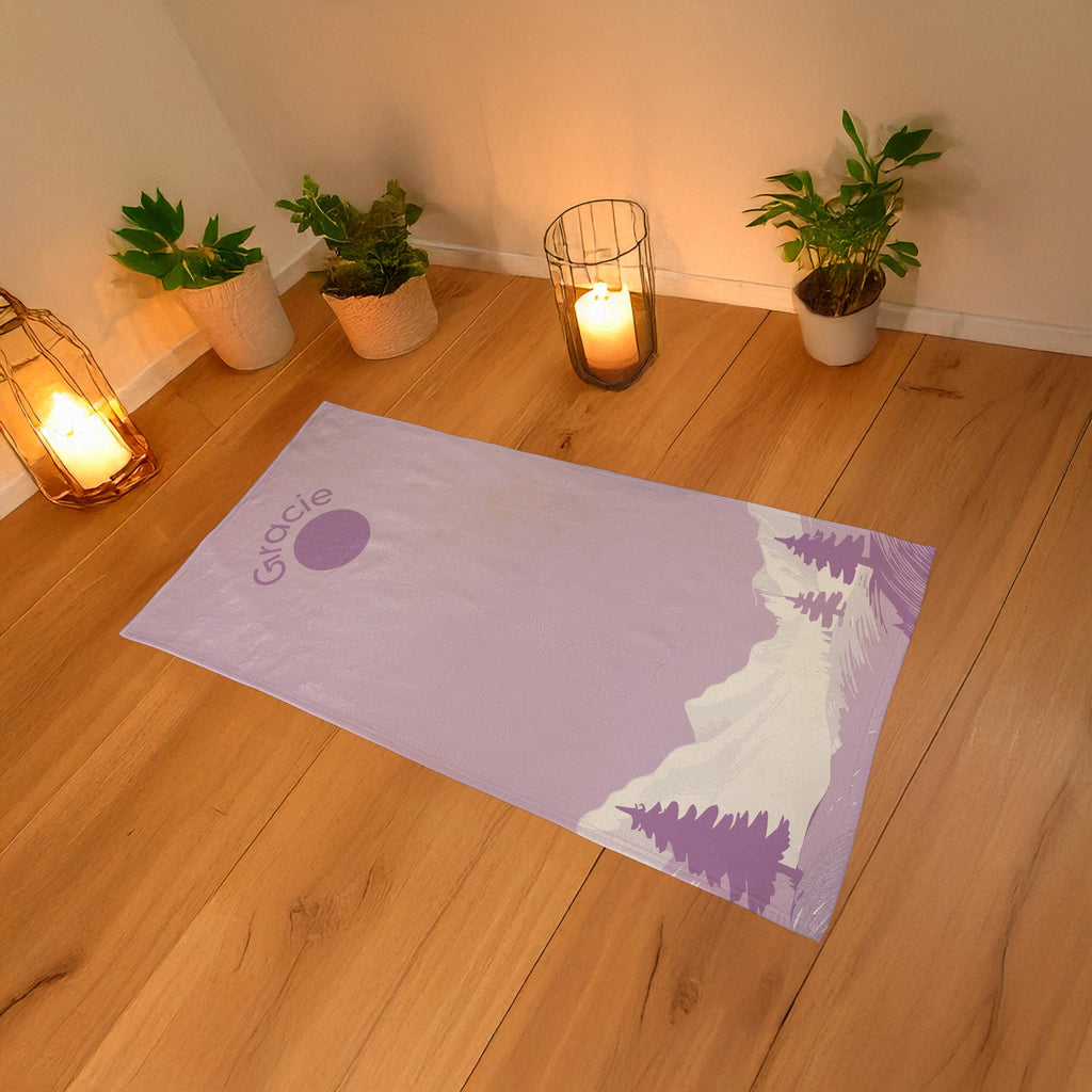 Hot Yoga Towel – Personalized Mountain Custom Name Fitness Towel