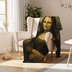 Haunted Mona Lisa Blanket – Gothic Skeleton Halloween Throw, Creepy Art