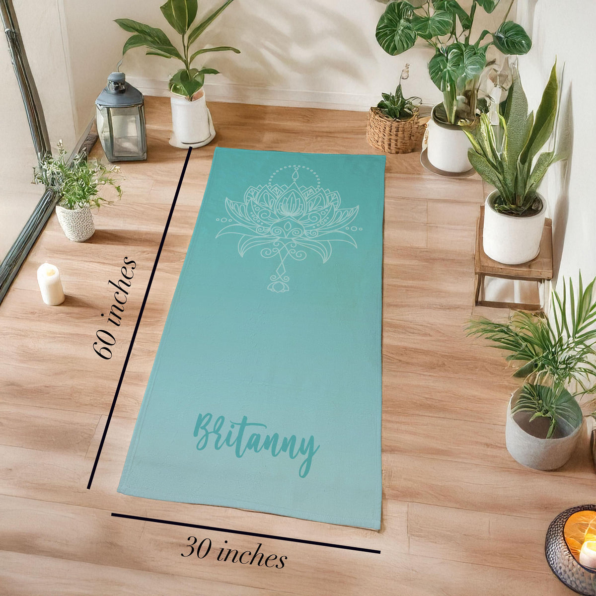 Personalized Yoga Towel – Custom Name Absorbent Fitness Towel