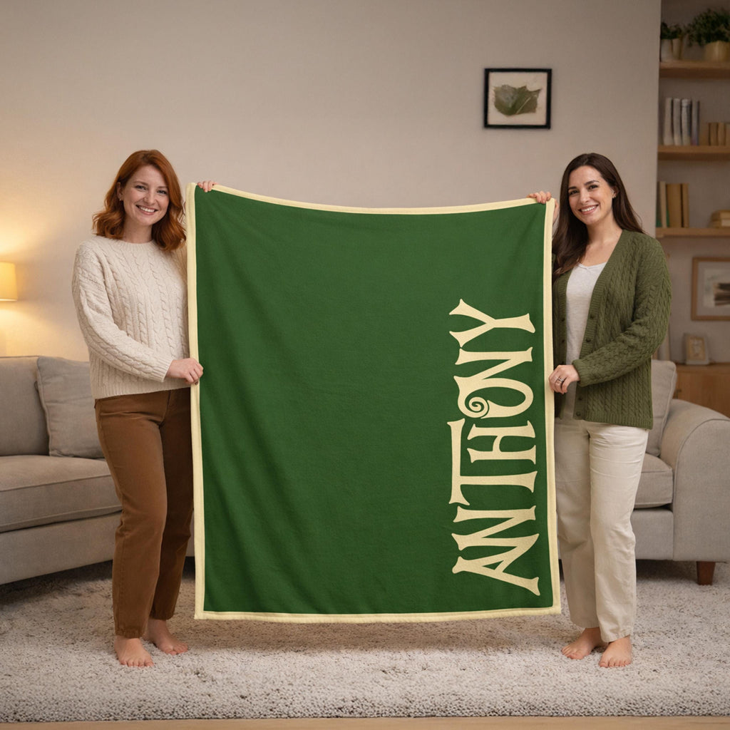 Personalized Name Blanket | Minky or Sherpa Throw, Custom Colors