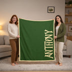 Personalized Name Blanket | Minky or Sherpa Throw, Custom Colors