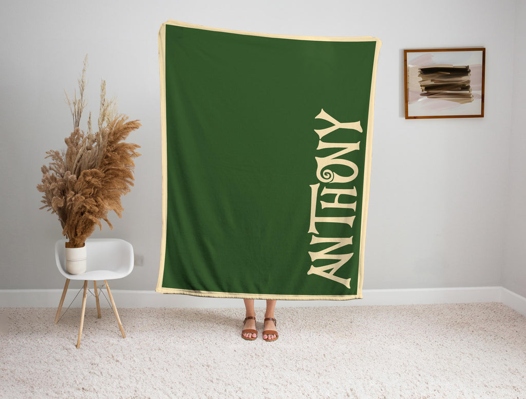 Personalized Name Blanket | Minky or Sherpa Throw, Custom Colors