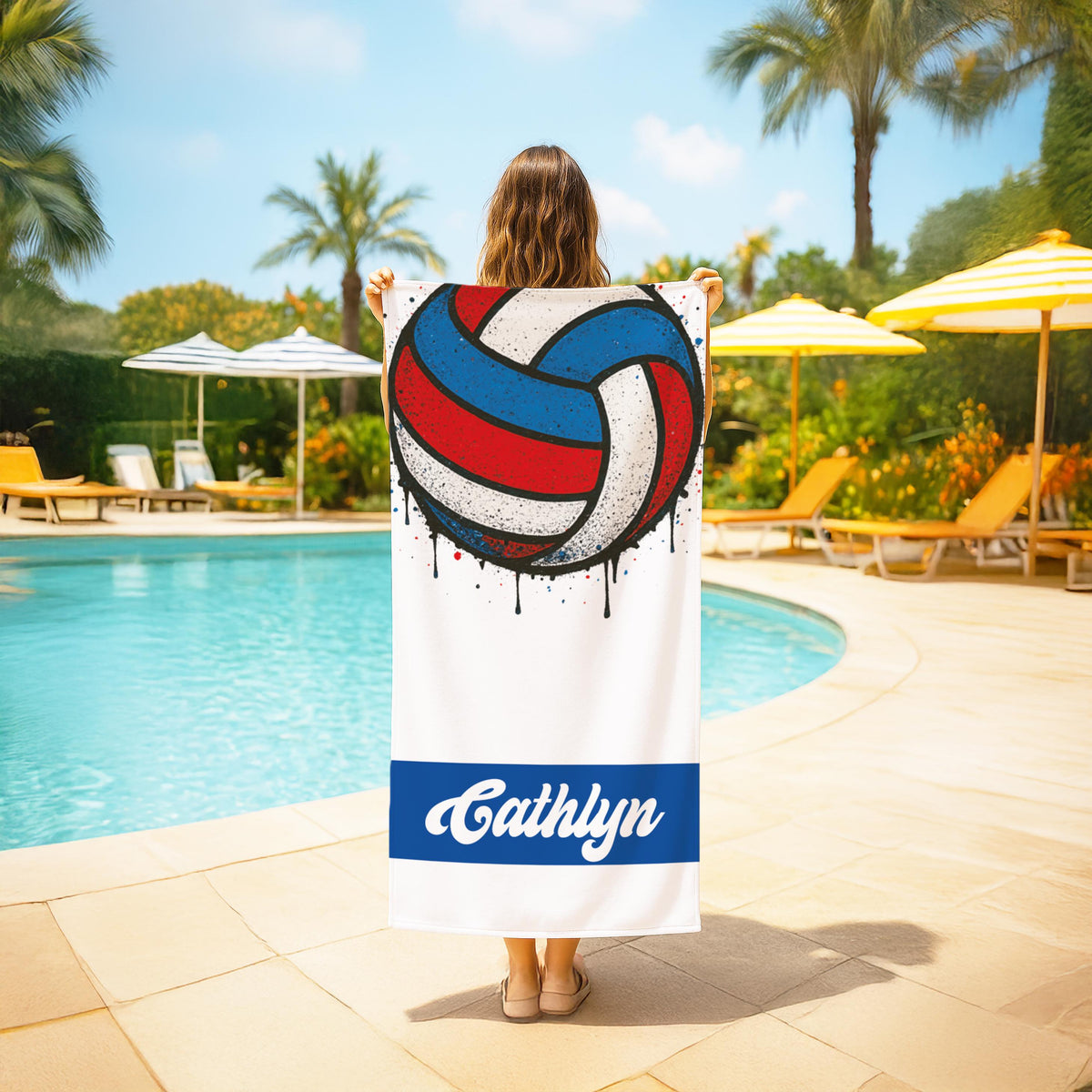 Custom Graffiti Sports Towel: Retro Personalized Beach Towel