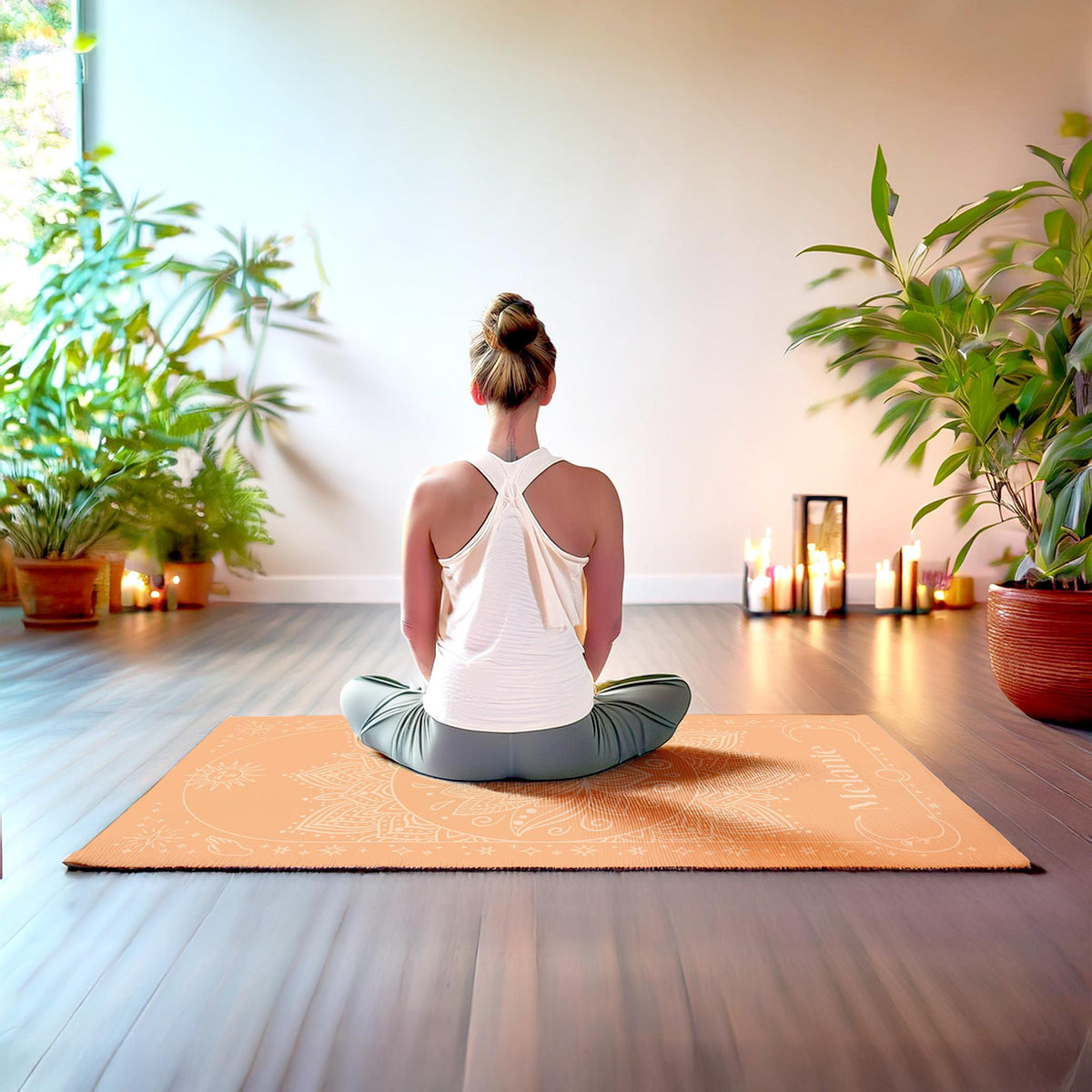 Personalized Yoga Towel – Custom Name Mandala Fitness Towel