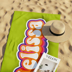 Personalized Retro Beach Towel: Groovy 70s Custom Name Gift