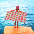 Custom Kawaii Strawberry Beach Towel: Personalized Summer Gift