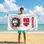 Personalized Baseball Towel: Custom Name & Number, Sports Fan Gift