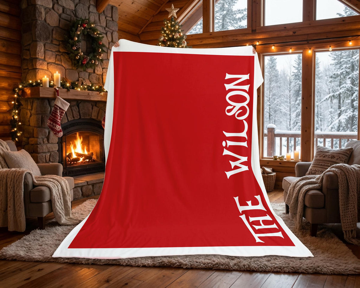 Personalized Name Blanket | Minky or Sherpa Throw, Custom Colors