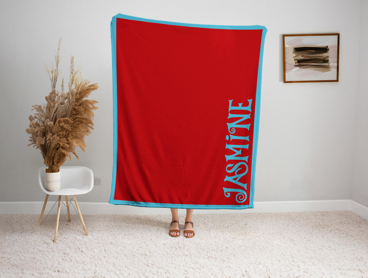 Personalized Name Blanket | Minky or Sherpa Throw, Custom Colors