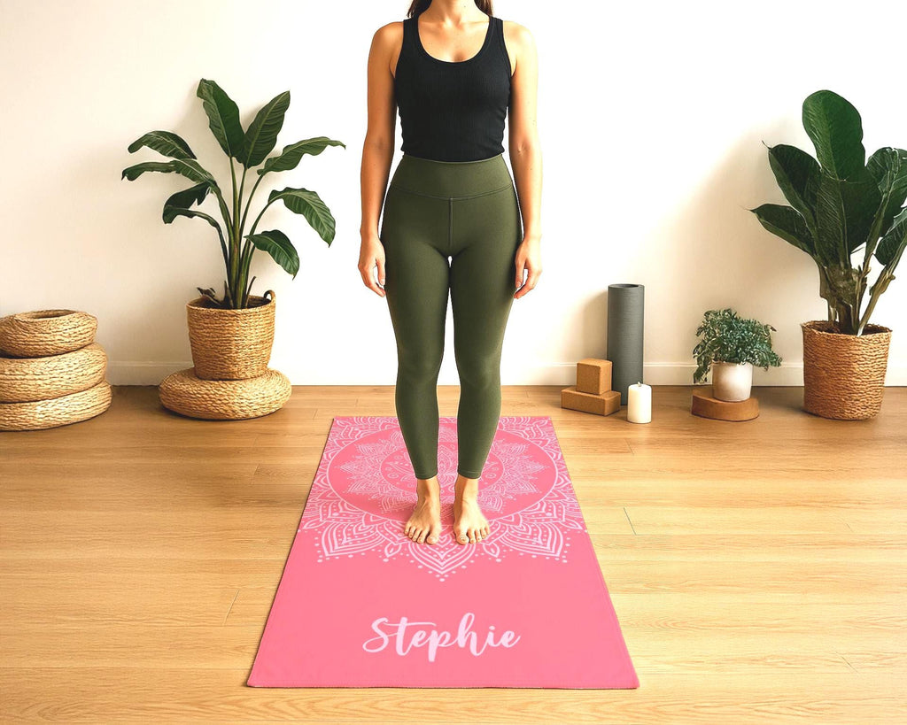Personalized Yoga Towel: Custom Name, Absorbent Cotton Blend