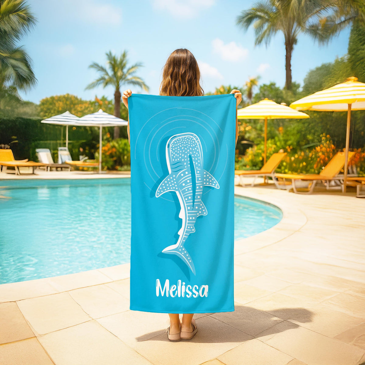 Personalized Whale Shark Beach Towel: Retro Summer Style