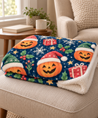 Halloween Christmas Pumpkin Blanket: Minky or Sherpa