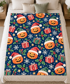 Halloween Christmas Pumpkin Blanket: Minky or Sherpa