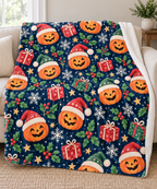 Halloween Christmas Pumpkin Blanket: Minky or Sherpa