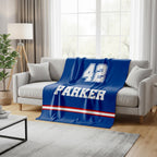 Personalized Varsity Blanket: Custom Name & Number, Minky or Sherpa