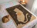 Cosmic Cat Blanket, Vintage Space Design, Minky or Sherpa Throw