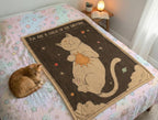 Cosmic Cat Blanket, Vintage Space Design, Minky or Sherpa Throw