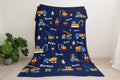 Personalized Construction Blanket Custom Name Trucks Diggers Cranes