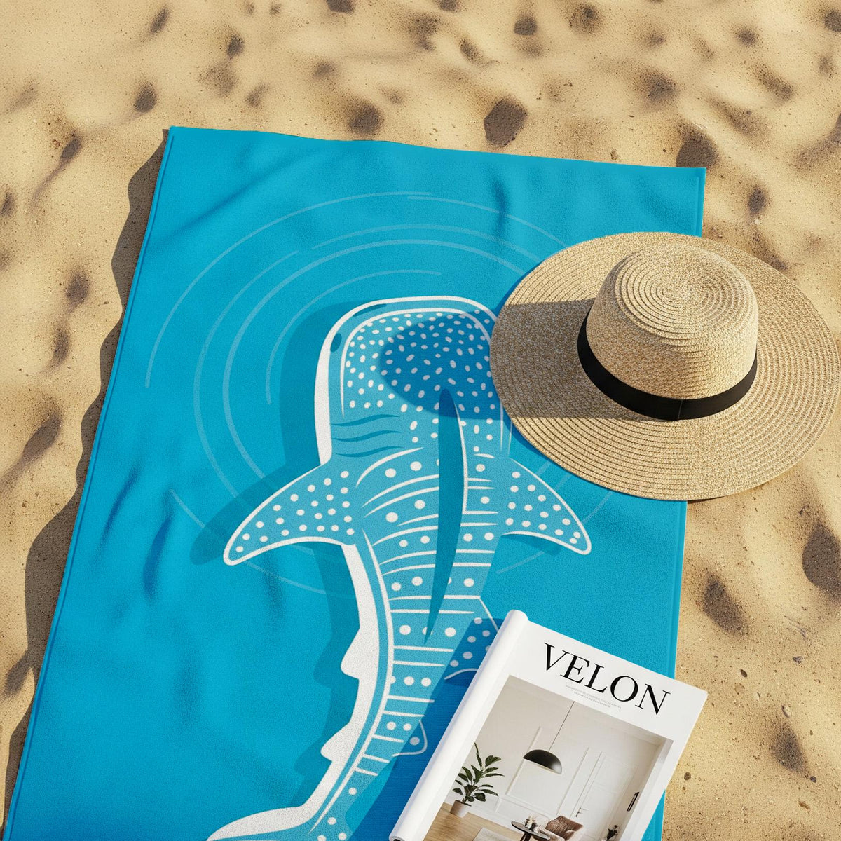 Personalized Whale Shark Beach Towel: Retro Summer Style