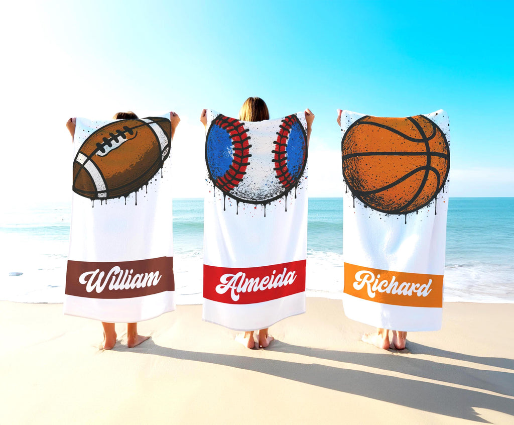 Custom Graffiti Sports Towel: Retro Personalized Beach Towel