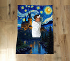 Starry Night Wizard Castle Blanket: Van Gogh Inspired Fantasy Throw