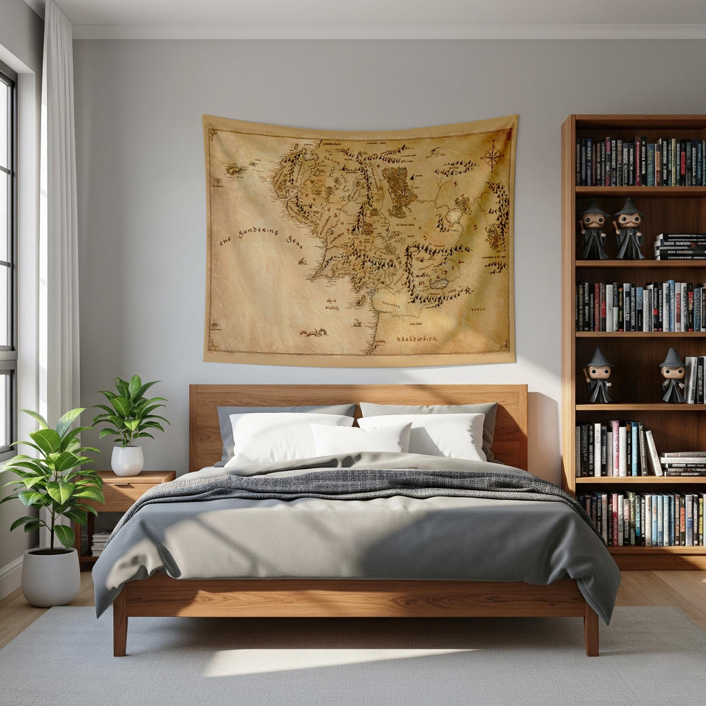 Fantasy World Map Blanket – Vintage Adventure Style Wall Art, Minky or Sherpa Cozy Blanket