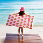 Custom Kawaii Strawberry Beach Towel: Personalized Summer Gift