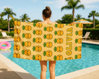 Personalized Kawaii Pineapple Beach Towel: Tropical Vacation Gift