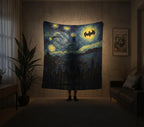 Starry Night Cityscape Blanket, Van Gogh Style, Minky or Sherpa Throw