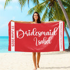 Personalized Bride Beach Towel: Crown Design, Wedding Date Gift