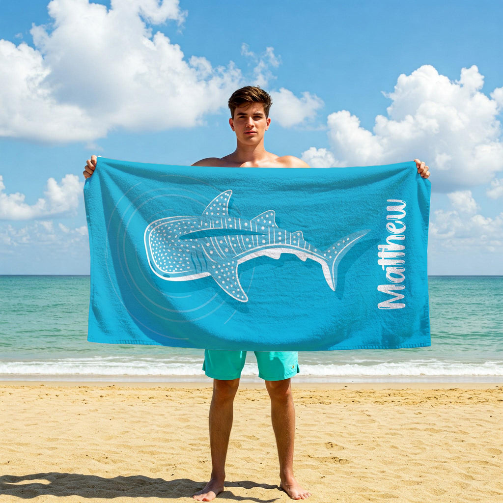 Personalized Whale Shark Beach Towel: Retro Summer Style