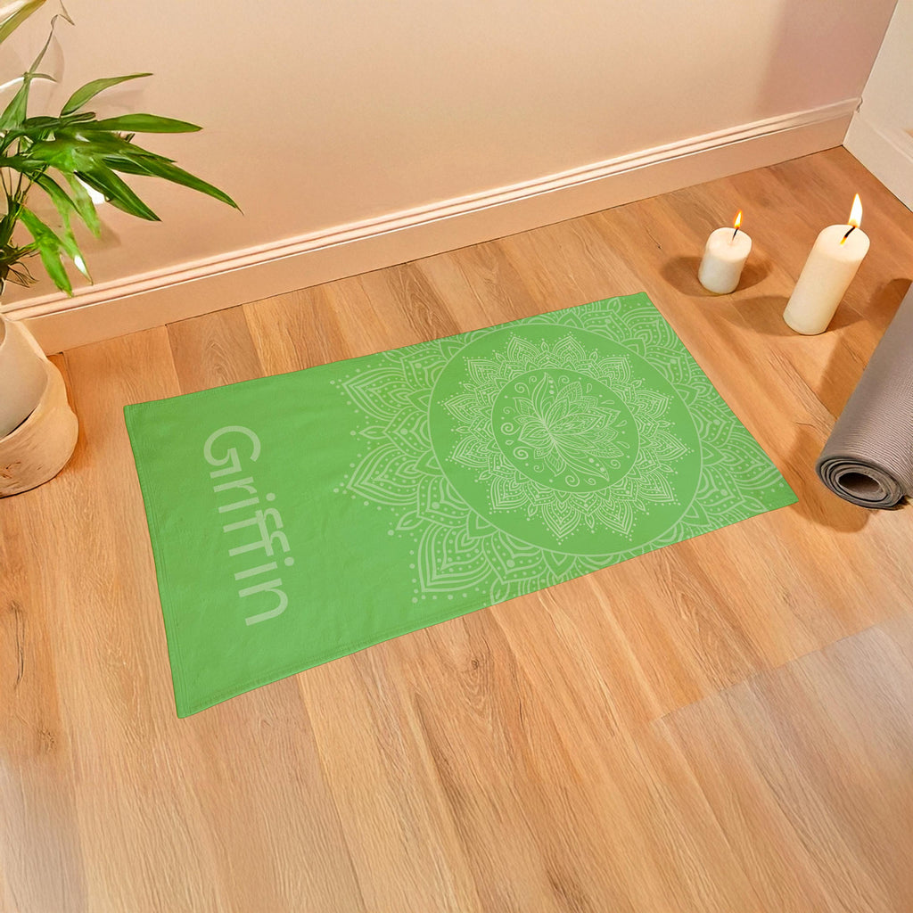 Personalized Yoga Towel: Custom Name, Absorbent Cotton Blend