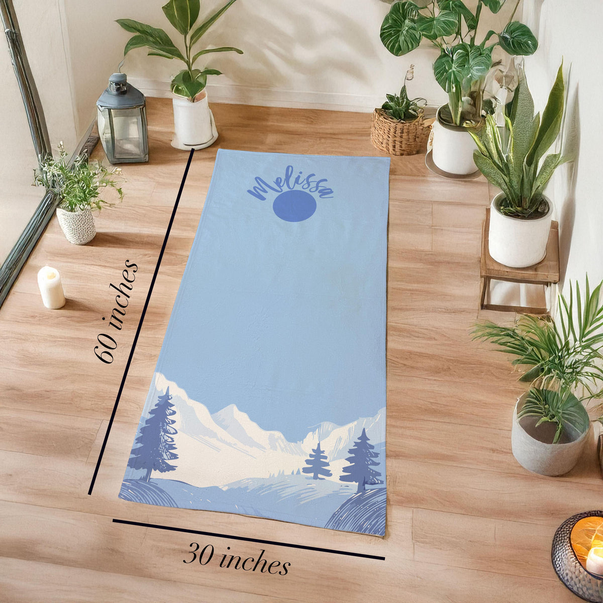 Hot Yoga Towel – Personalized Mountain Custom Name Fitness Towel