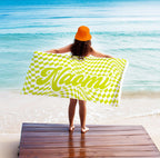 Personalized Retro Checkerboard Beach Towel: Custom Summer Gift