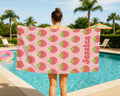 Custom Kawaii Strawberry Beach Towel: Personalized Summer Gift