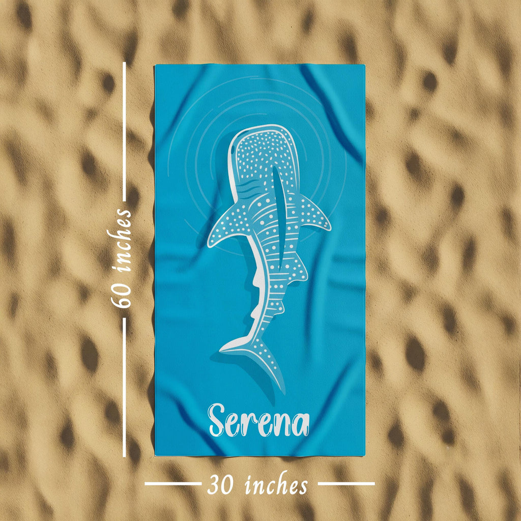 Personalized Whale Shark Beach Towel: Retro Summer Style