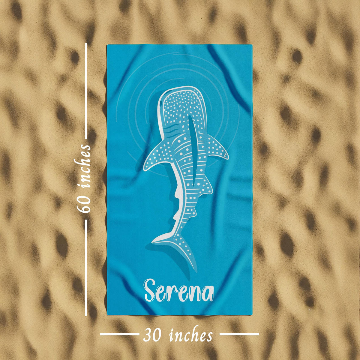 Personalized Whale Shark Beach Towel: Retro Summer Style