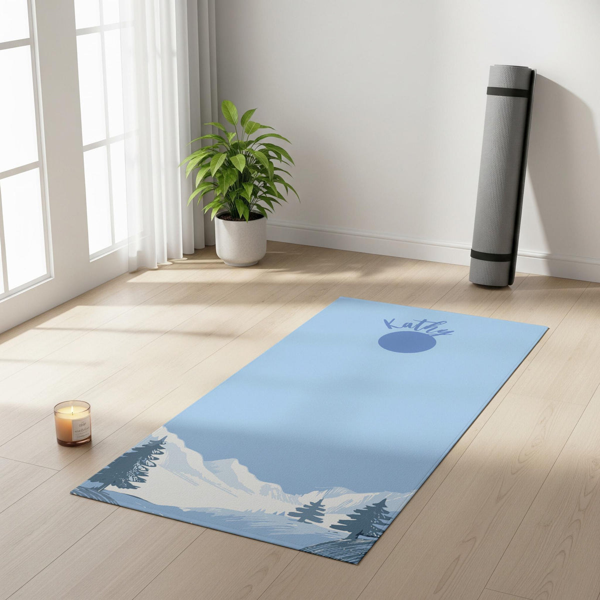 Hot Yoga Towel – Personalized Mountain Custom Name Fitness Towel