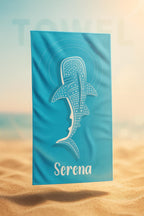 Personalized Whale Shark Beach Towel: Retro Summer Style