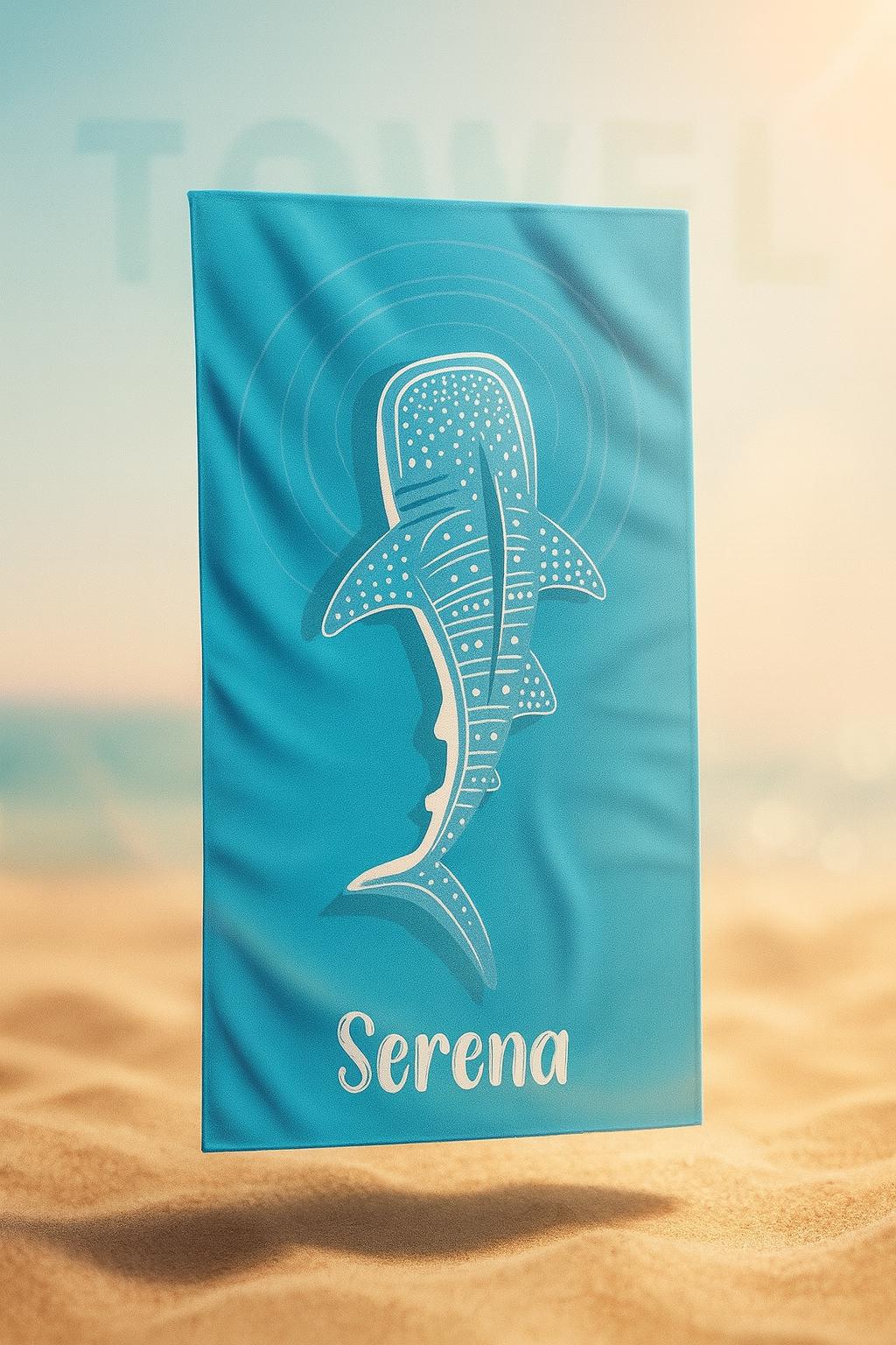 Personalized Whale Shark Beach Towel: Retro Summer Style