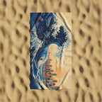 Miami Wave Beach Towel, Tropical Skyline Coastal Summer Towel
