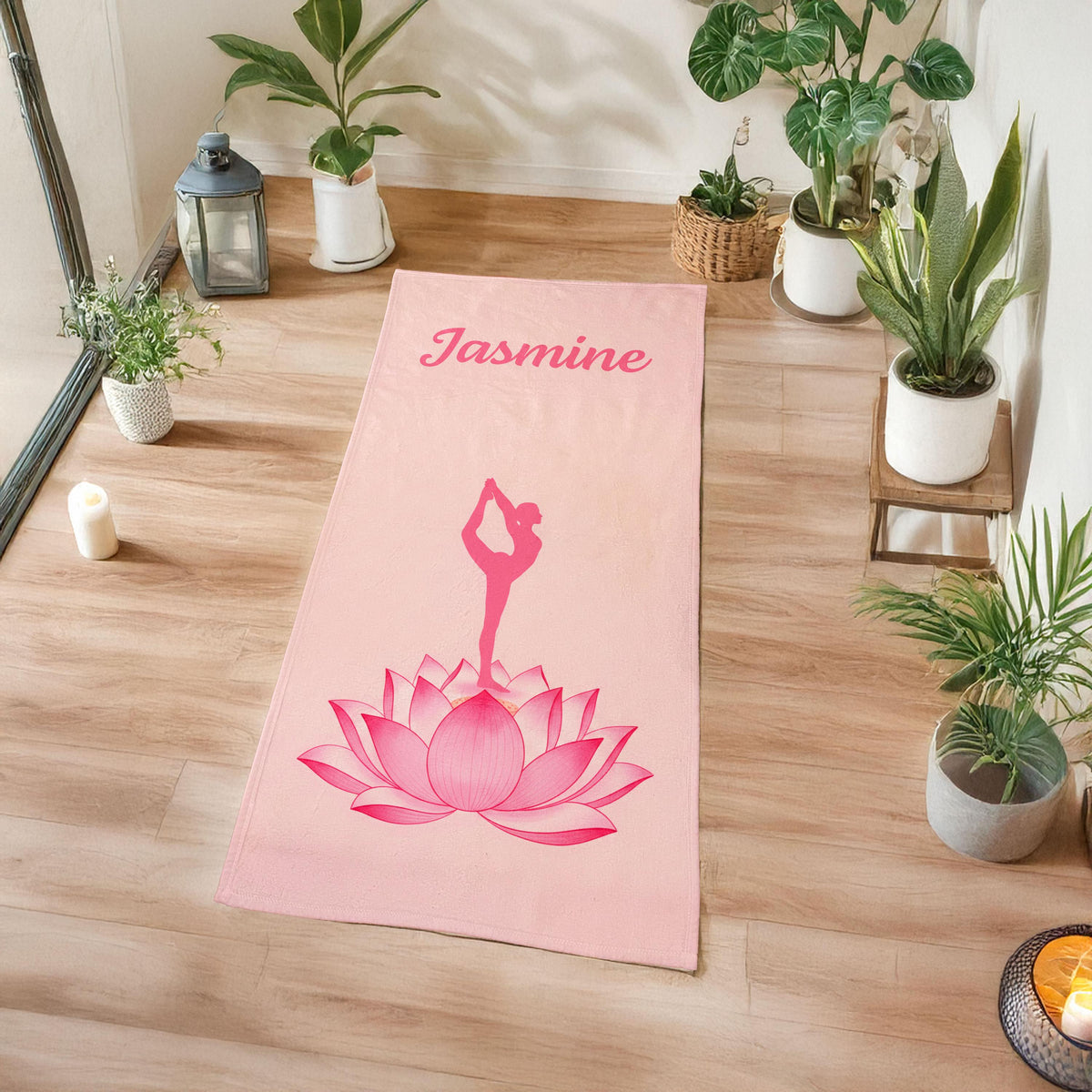 Lotus Yoga Towel – Personalized Custom Name Fitness Gift - image 1