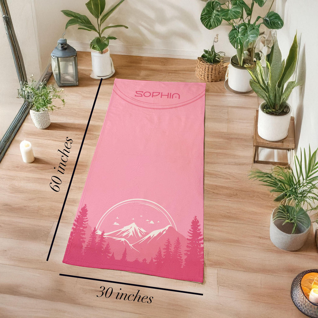 Mountain Yoga Towel – Personalized Custom Name Fitness Towel - image 2