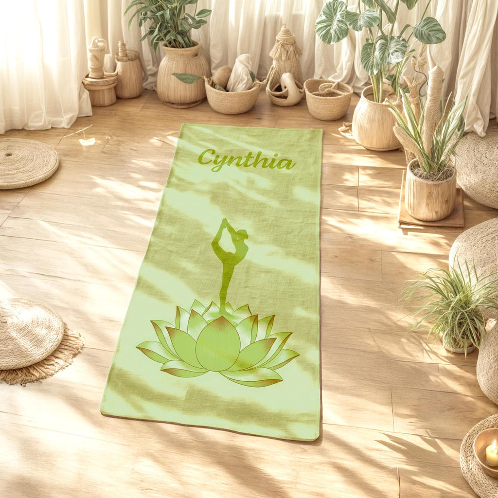 Lotus Yoga Towel – Personalized Custom Name Fitness Gift - image 5